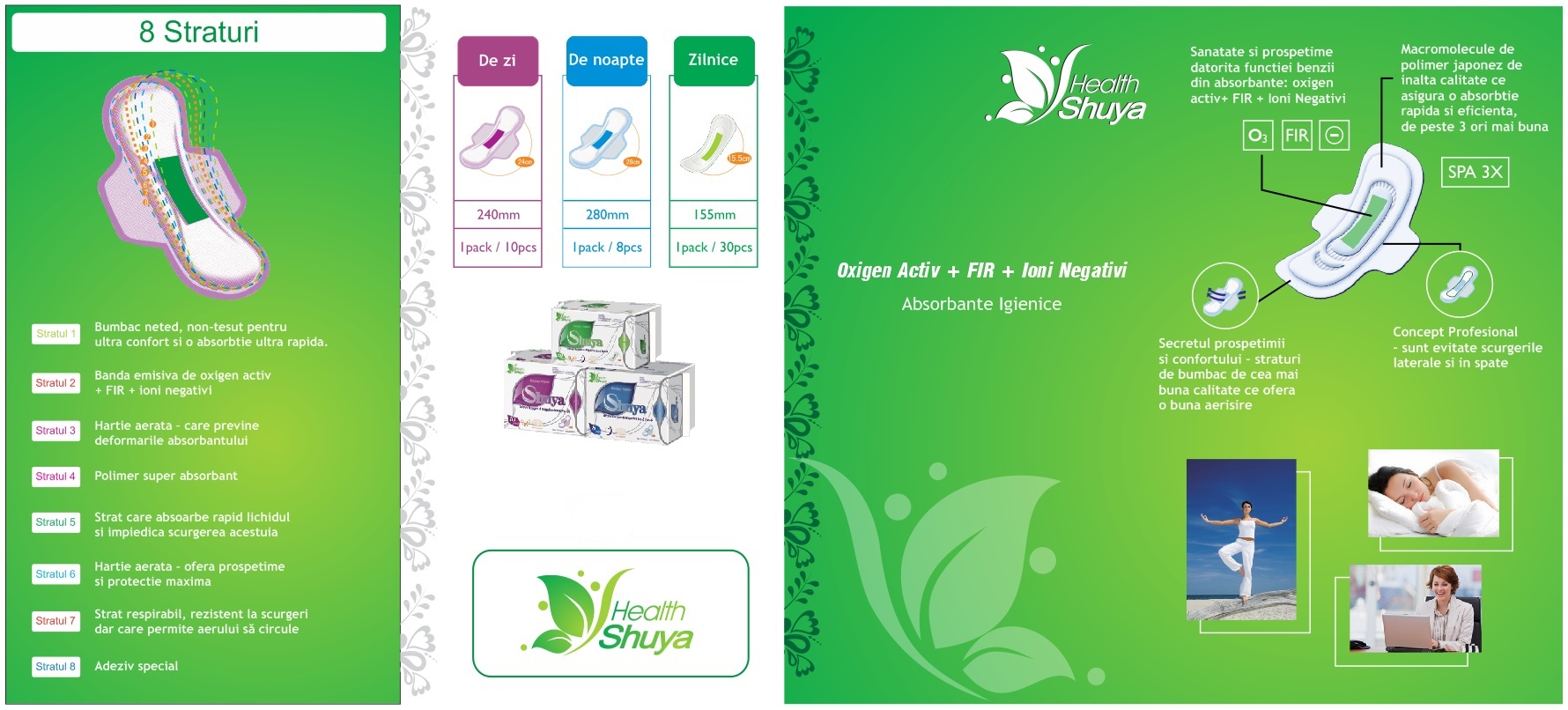 Absorbante Health Shuya de noapte 8 bucăți/pachet, [4],edera.ro