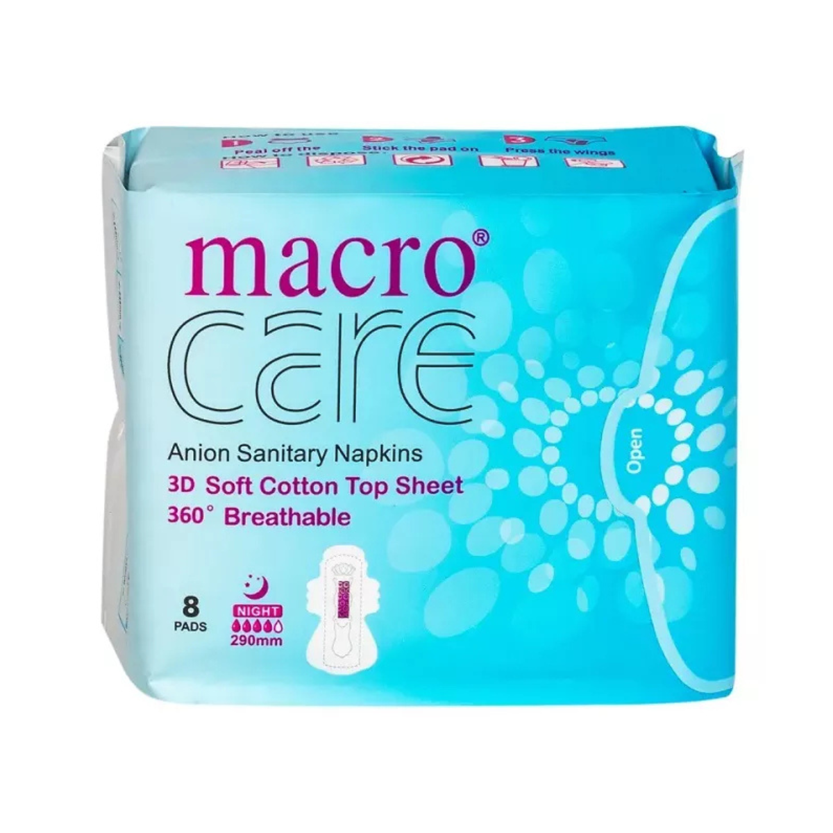 Igienă intimă  - Absorbante Macro Care de Noapte 8 bucăți/pachet, edera.ro