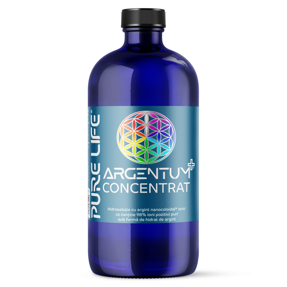 Argint nanocoloidal Afecțiuni Sezoniere - ARGENTUM+® CONCENTRAT 35ppm 240 ml cu măsură gradată, edera.ro