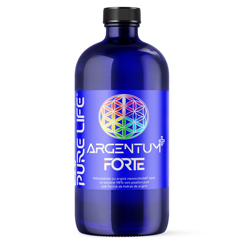 Argint nanocoloidal Adulți - ﻿ARGENTUM+® FORTE 25ppm 240 ml cu măsură gradată, edera.ro