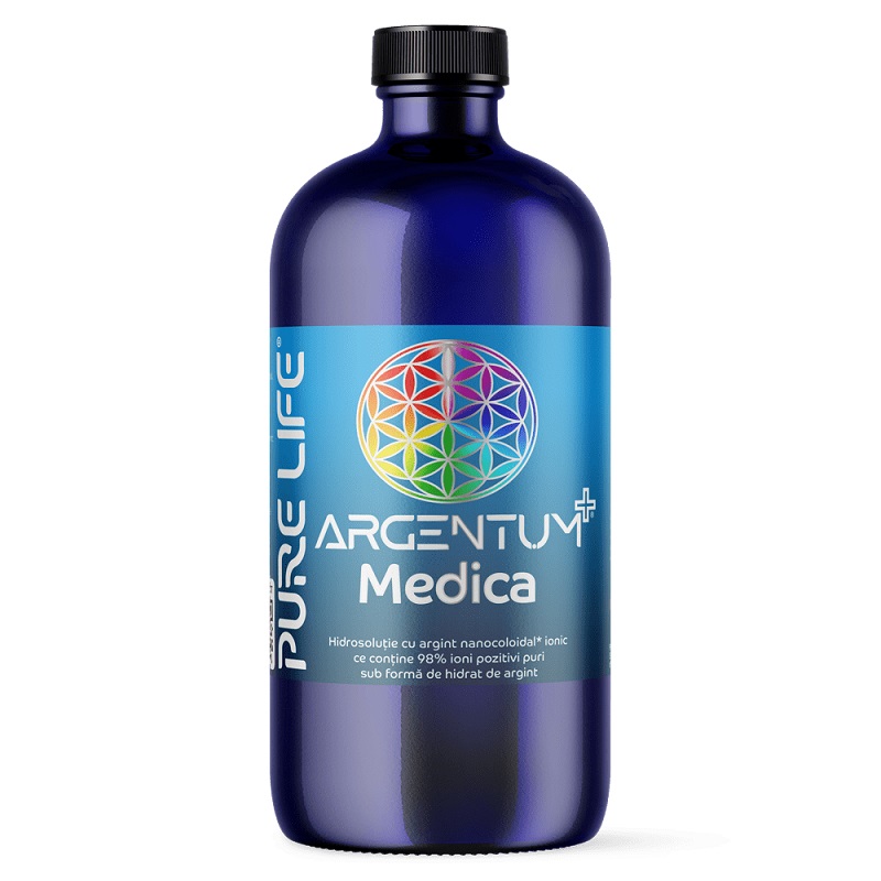 Argint nanocoloidal Adjuvant Afecțiuni - Argentum+® Medica, 49ppm 240 ml cu măsură gradată, edera.ro