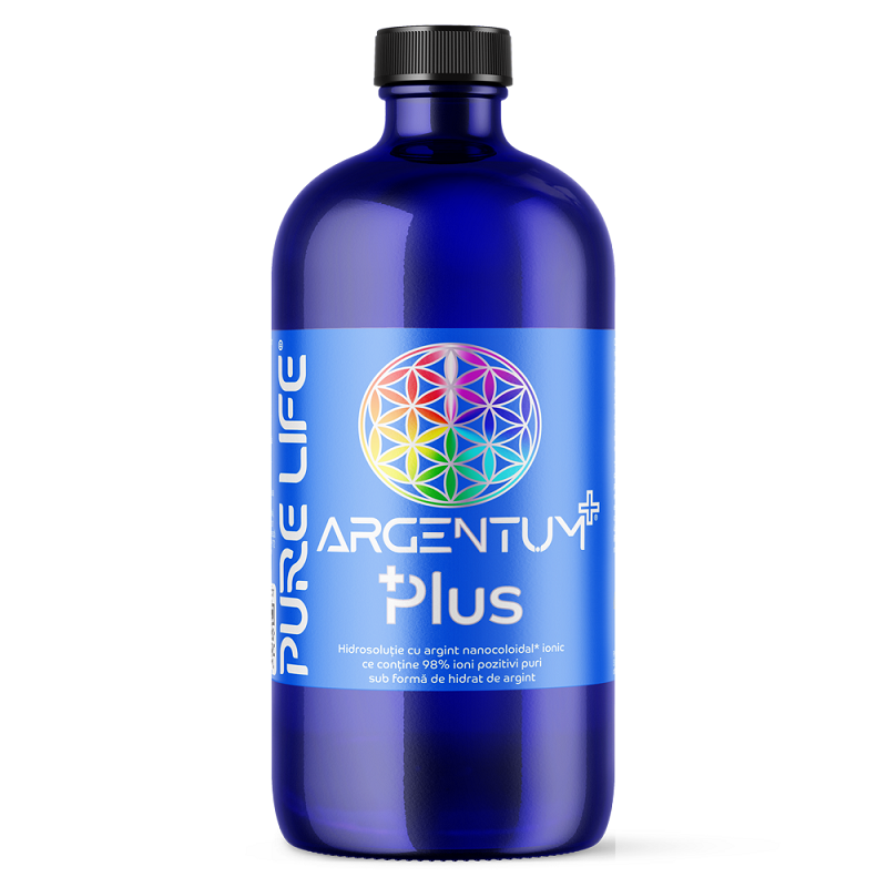 Argint nanocoloidal Adolescenți & Seniori - ARGENTUM+ PLUS 20ppm 240 ml cu măsură gradată, edera.ro