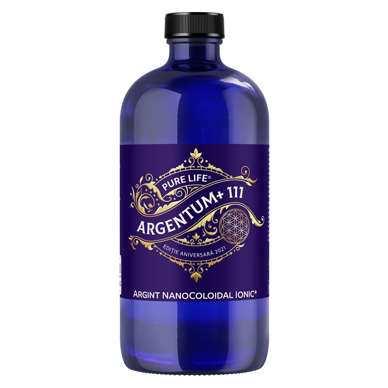 Argint nanocoloidal Afecțiuni Virale Acute - ﻿ARGENTUM+®111 ediție aniversară 111ppm 240 ml cu măsură gradată, edera.ro