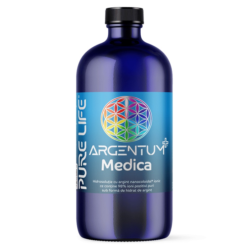 Adjuvant afecțiuni - Argentum+® Medica, 49ppm, 480 ml cu măsura gradată, edera.ro