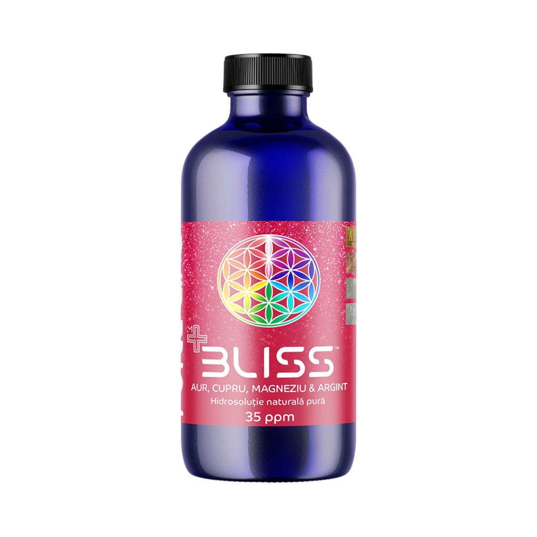Mixuri Minerale Nanocoloidale - BLISS™ Aur, Cupru, Magneziu şi Argint 35ppm 240 ml cu măsură gradată, edera.ro
