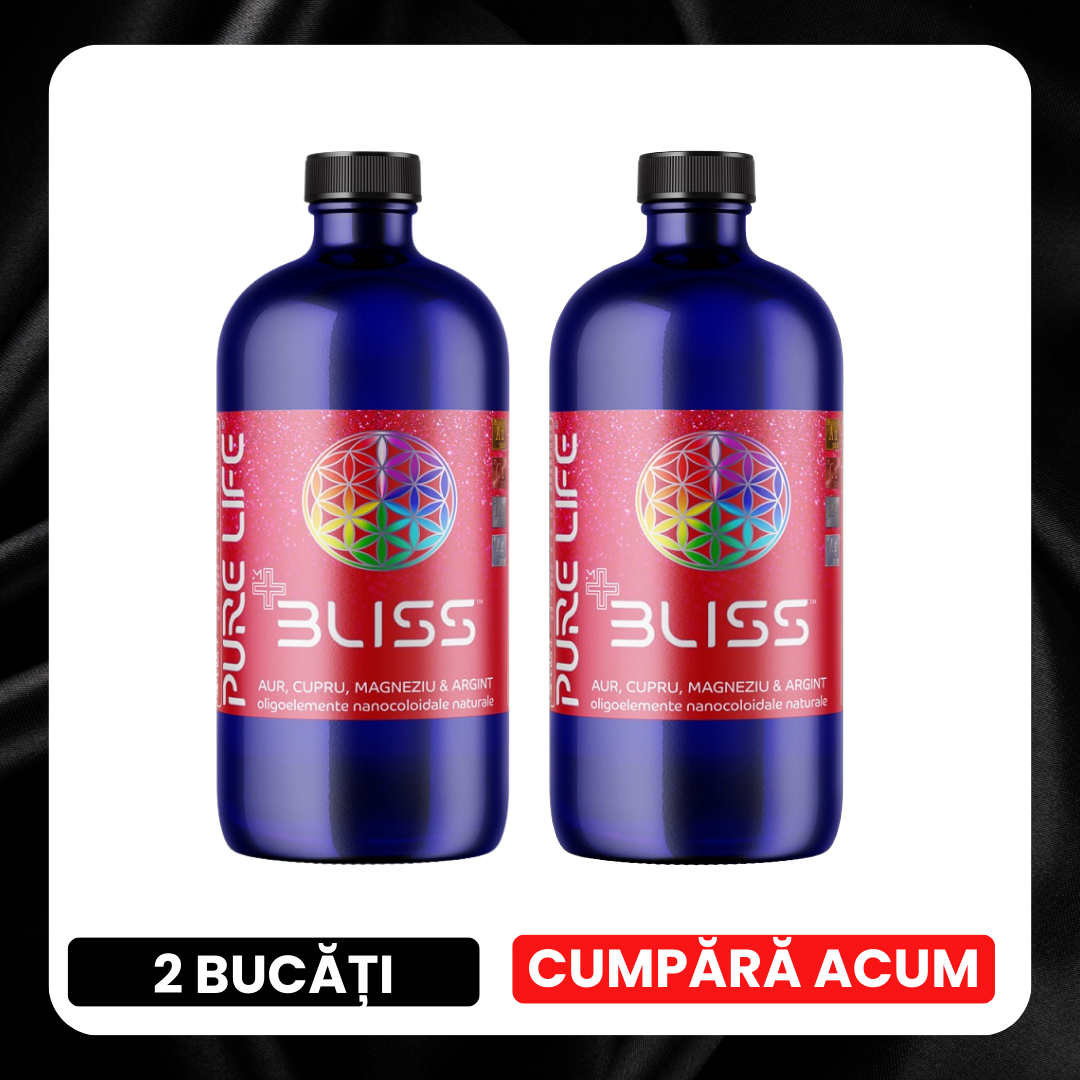 BLACK FRIDAY - BLISS™ Aur, Cupru, Magneziu şi Argint 35ppm 480 ml cu măsură gradată, edera.ro