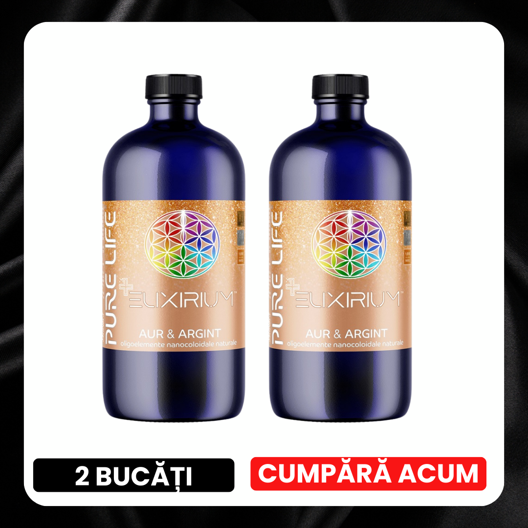 BLACK FRIDAY - ELIXIRIUM™ Aur şi Argint 35ppm 480 ml cu măsură gradată, edera.ro