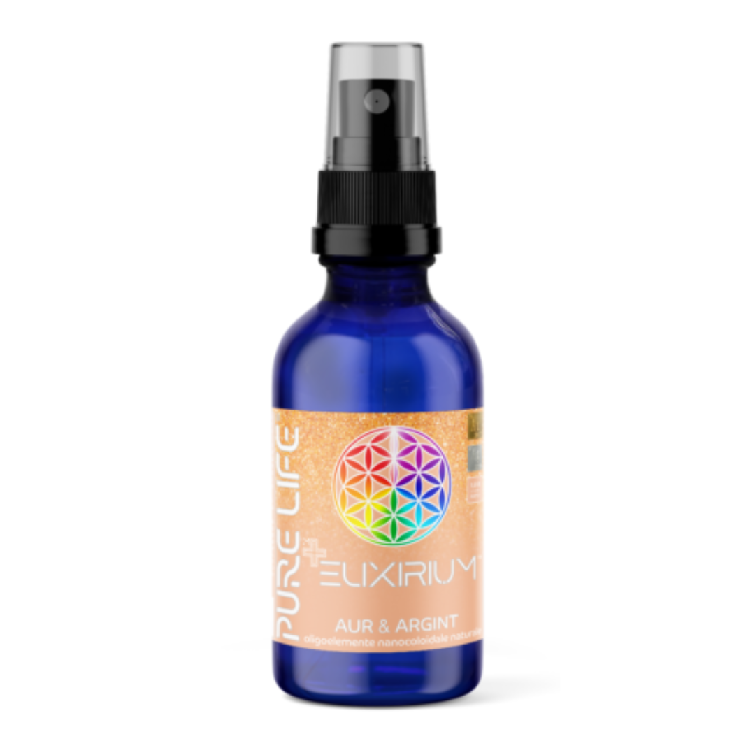 Mixuri nanocoloidale - ELIXIRIUM™ Aur şi Argint 35ppm 60 ml cu pulverizator, edera.ro