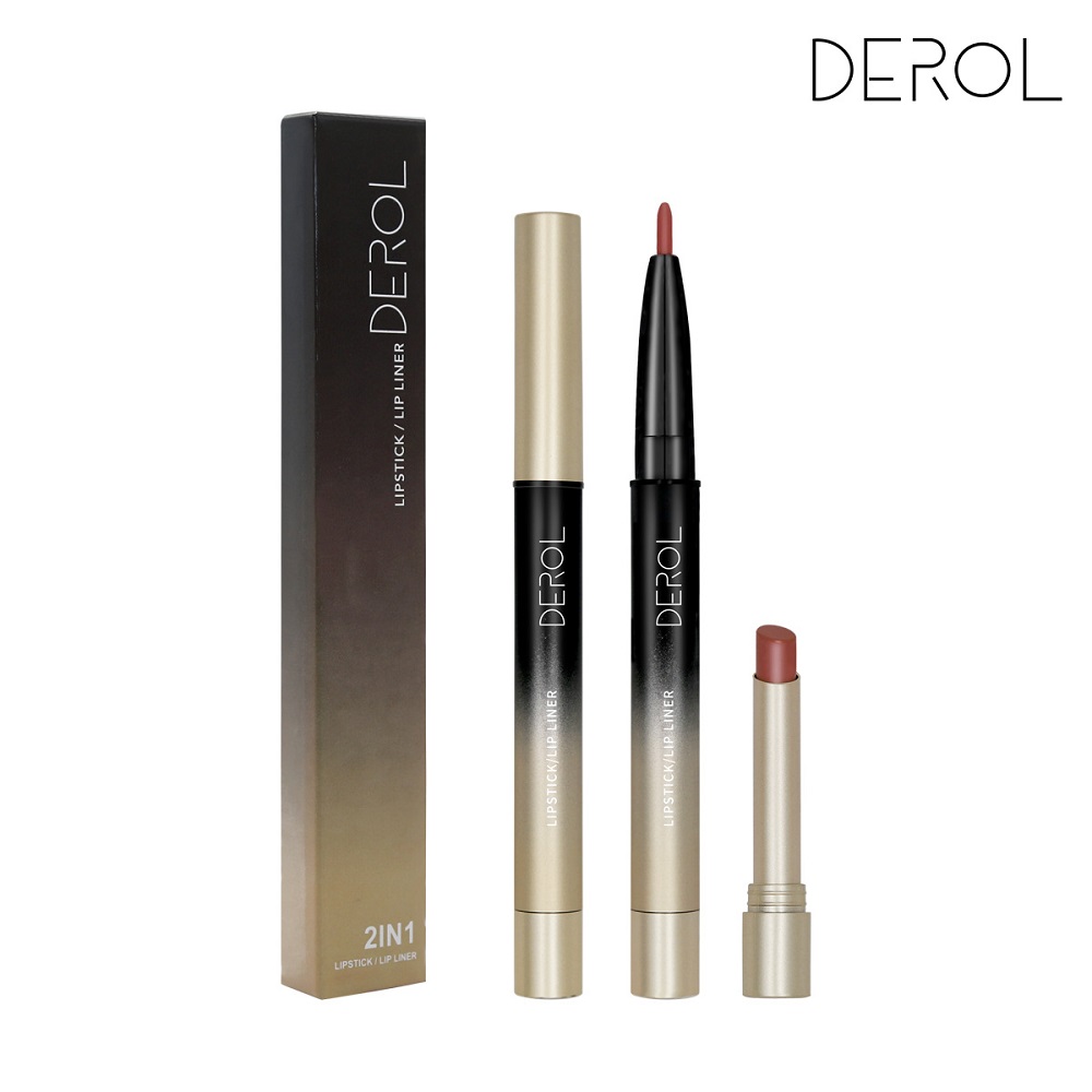 DEROL - Lipstick & Lip Liner 2  în 1 01, edera.ro