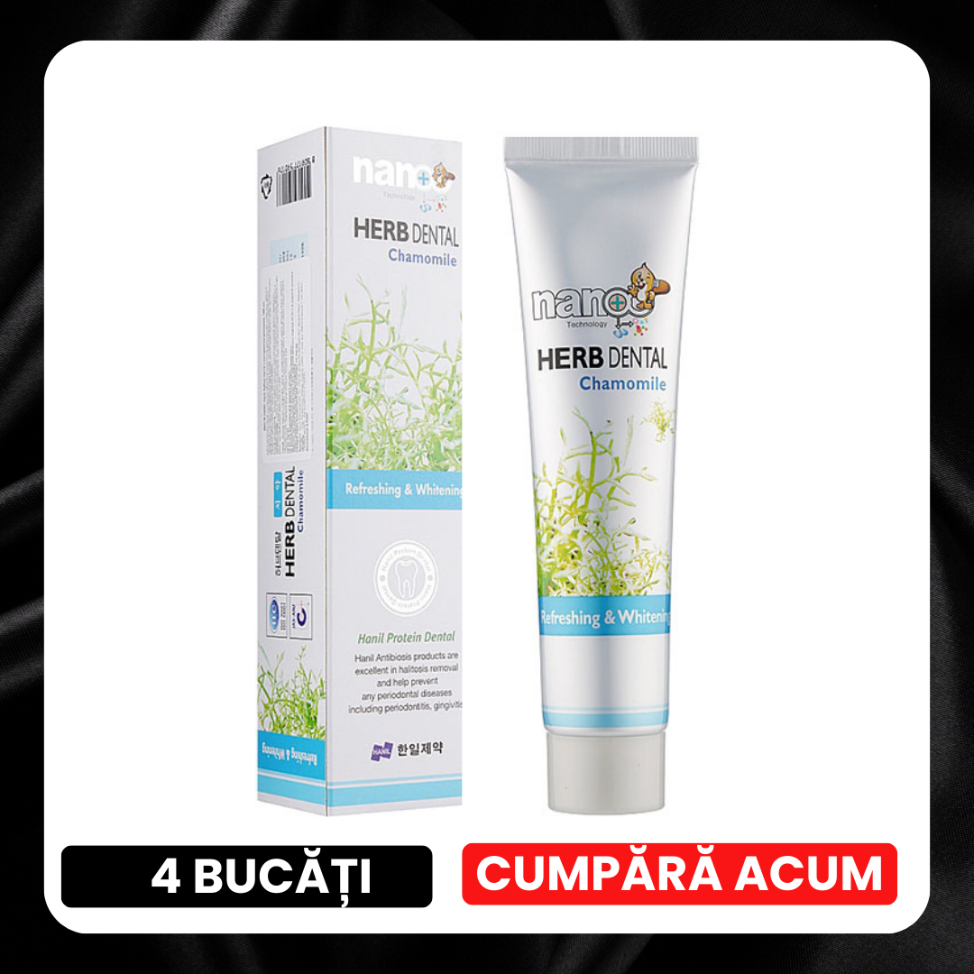 BLACK FRIDAY - Pastă de dinți Nano Herb Dental cu Mușețel 160 gr. 4 bucăți, edera.ro