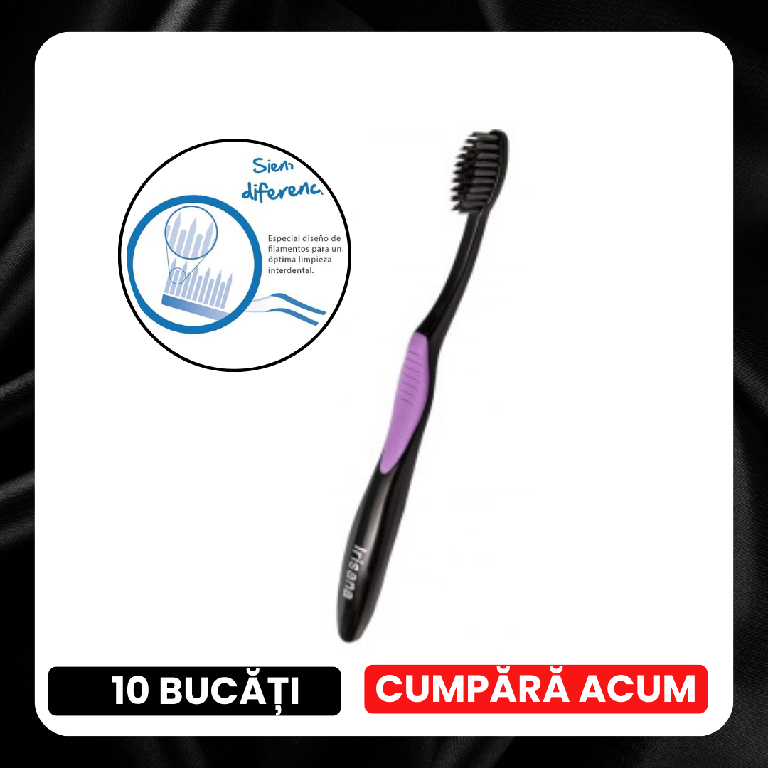 BLACK FRIDAY - Periuță de dinți Irisana cu carbon activ, medio 10 bucăți, edera.ro