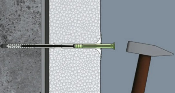 Diblu Ejot Cui Metalic pentru Fixari Vata pe Beton Caramida BCA 10 x 255 mm 