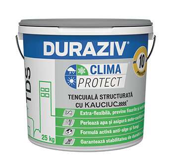 Tencuiala decorativa structurata TDS DURAZIV Clima Protect® cu Kauciuc® 25KG