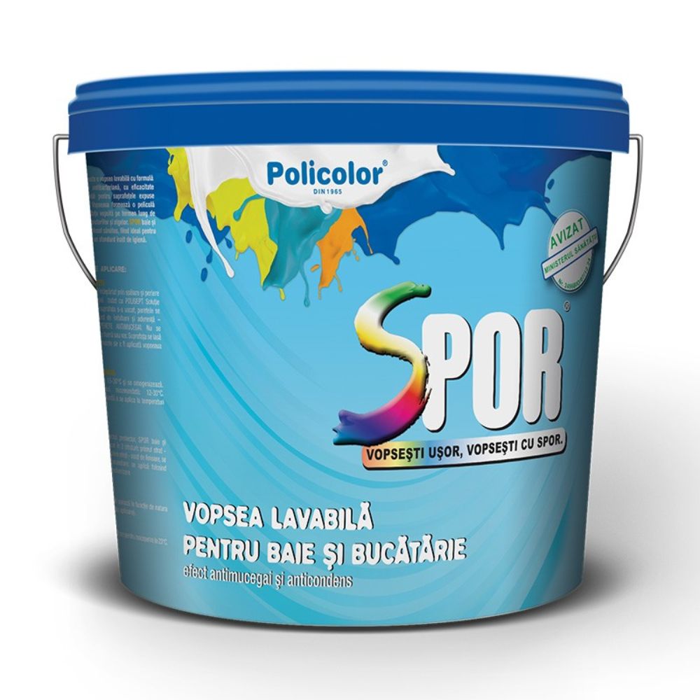 Vopsea lavabila interior, Spor, antimucegai, baie si bucatarie, 4 L / 7KG