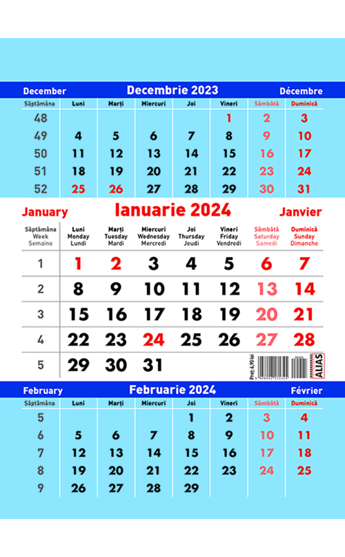 CALENDAR 2024 TRIPTIC A5 BIROU