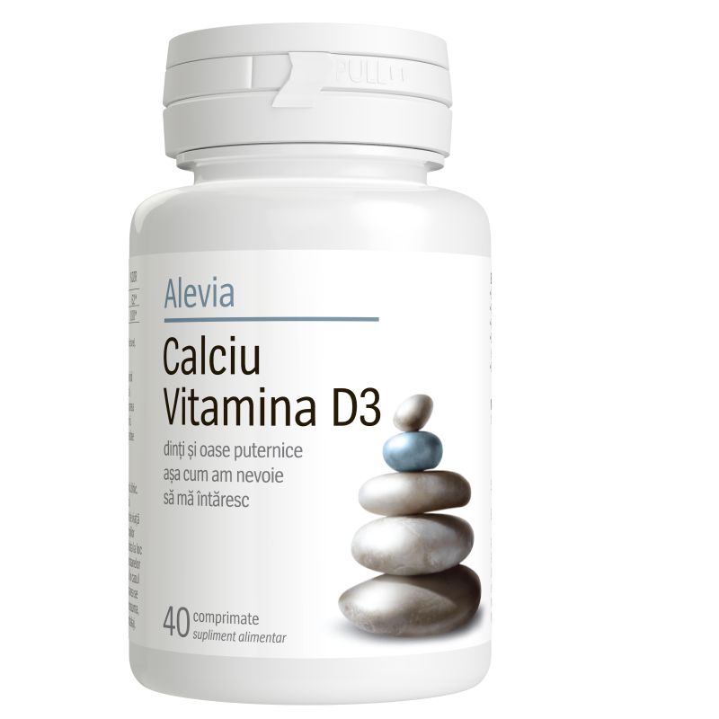 Calciu Vitamina D3, 40 comprimate, Alevia Farmacia Dav