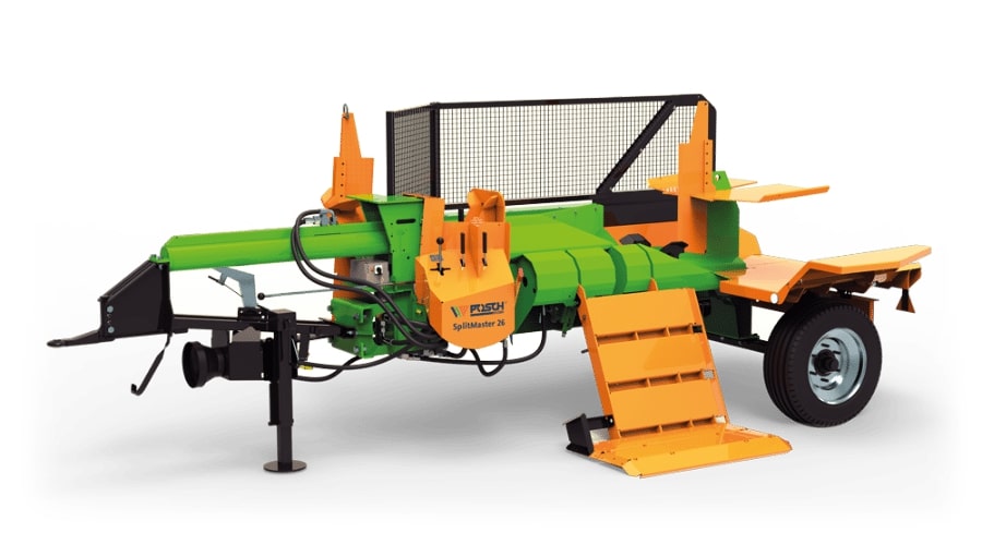 Despicator lemn orizontal SplitMaster 26 mobil - actionare la priza de putere a tractorului + motor electric trifazat 15 kW