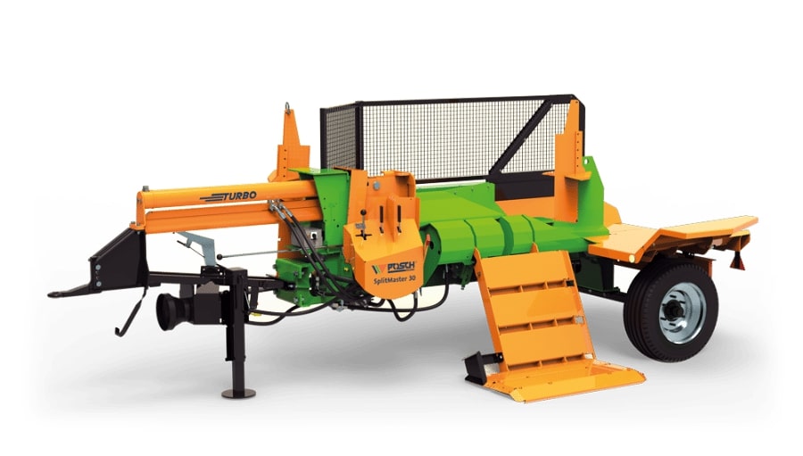Despicator lemn orizontal SplitMaster 30 mobil TURBO - actionare la priza de putere a tractorului + motor electric trifazat 15 kW
