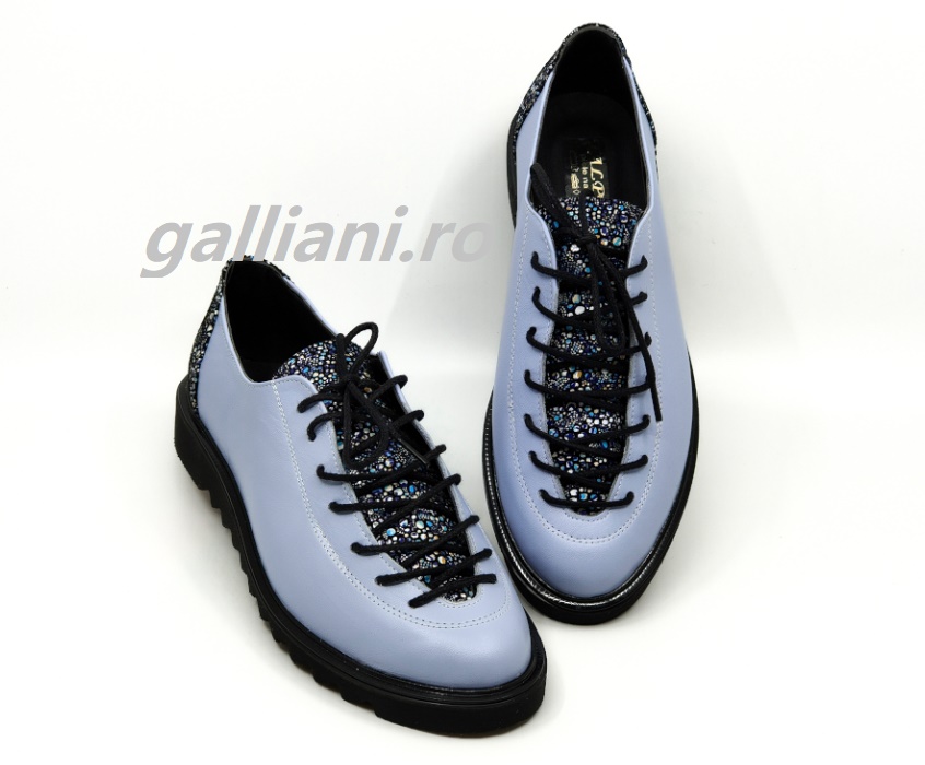 How nice 鍔 Flare Pantofi din piele naturala bleu-Casual Dama-fabricat in Romania-galliani.ro
