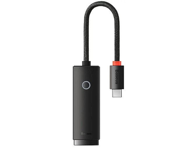 ADAPTOR RETEA Baseus Lite, USB Type-C to RJ-45 10/100 Mbps Adapter, LED, negru "WKQX000201" (include TV 0.18lei) - 6932172606084