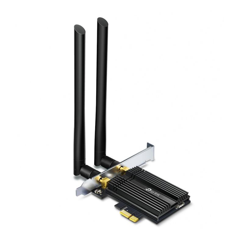 ADAPTOR RETEA TP-LINK AX3000, intern wireless 2.4 GHz | 5 GHz, PCI-E, port, 3000 Mbps, antena externa x 2, "Archer TX50E" (include TV 0.18lei)