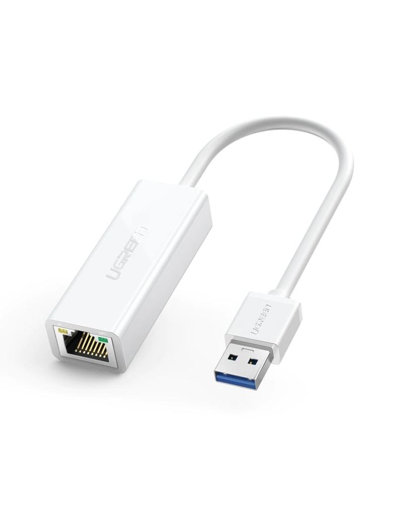 ADAPTOR RETEA Ugreen, "CR111" USB to RJ-45 Gigabit LAN Adapter, LED, alb "20255" (include TV 0.18lei) - 6957303822553