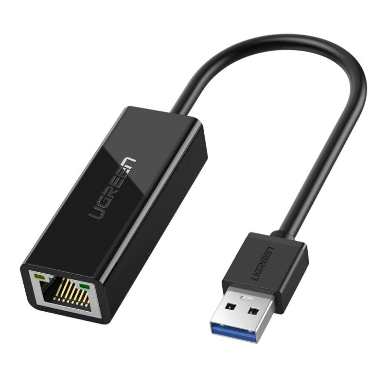 ADAPTOR RETEA Ugreen, "CR111" USB to RJ-45 Gigabit LAN Adapter, LED, negru "20256" (include TV 0.18lei) - 6957303822560
