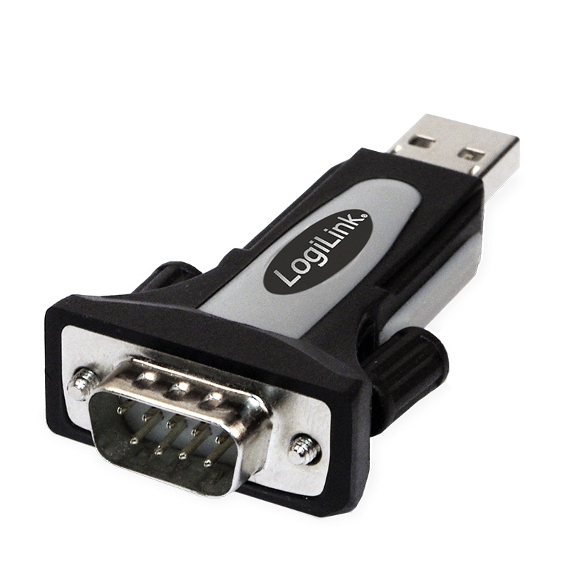 ADAPTOR USB LOGILINK, USB 2.0 (T) la Serial DB9M (9-pin)(RS232)(T), negru cu argintiu, "AU0034" (include TV 0.18lei)