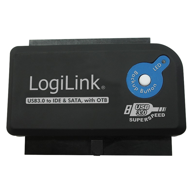 ADAPTOR USB LOGILINK, USB 3.0 (T) la IDE (M) ori S-ATA (M), adaptor USB la unitati 2.5"/3.5", functie OTB, negru, "AU0028A" (include TV 0.8lei)
