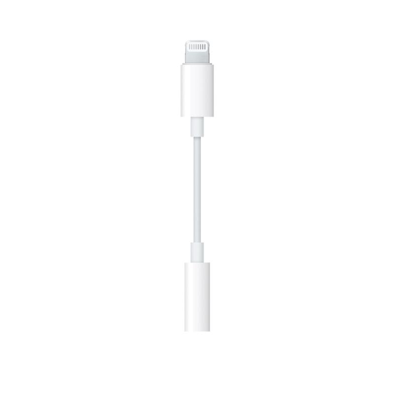 Adaptor USB smartphone Apple, Lightning (T) la Jack 3.5 mm (M), cauciuc, alb, "mmx62zm/a" (include TV 0.06 lei)