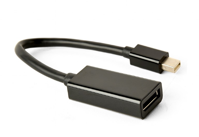 ADAPTOR video GEMBIRD, Mini-DisplayPort (T) la DisplayPort (M), rezolutie maxima 4K (3840 x 2160) la 30Hz, black, "A-mDPM-DPF4K-01" (include TV 0.06 lei)