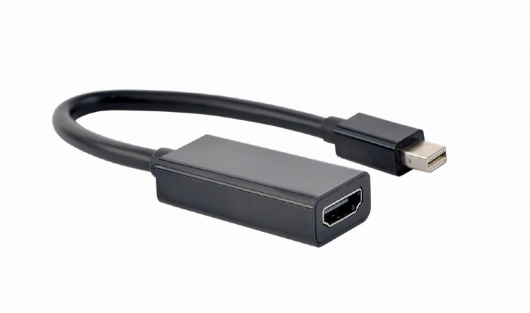 ADAPTOR video GEMBIRD, Mini-DisplayPort (T) la HDMI (M), rezolutie maxima 4K (3840 x 2160) la 30Hz, black, "A-mDPM-HDMIF4K-01" (include TV 0.06 lei)