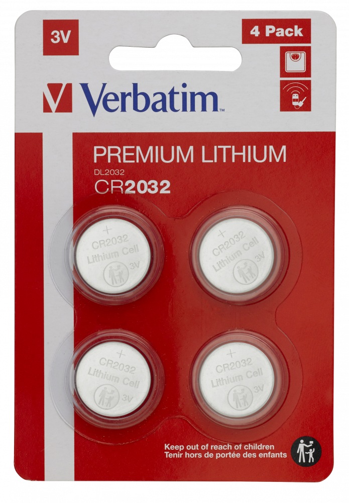 BATERIE VERBATIM, butoni (CR2032), 3V litiu, 4 buc., "49533" (include TV 0.04lei)