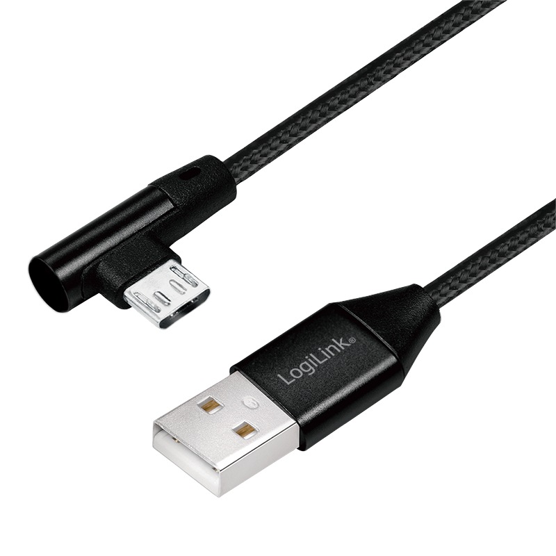CABLU adaptor LOGILINK, pt. smartphone, Micro-USB (T) la USB 2.0 (T), 0.3 m, negru, "CU0141" (include TV 0.06 lei)