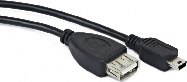 CABLU adaptor OTG GEMBIRD, pt. smartphone, Mini-USB 2.0 (T) la USB 2.0 (M), 15cm, asigura conectarea telef. la o tastatura, mouse, HUB, stick, etc., negru, "A-OTG-AFBM-002" (include TV 0.06 lei)