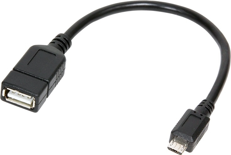 CABLU adaptor OTG LOGILINK, pt. smartphone, Micro-USB 2.0 (T) la USB 2.0 (M), 20cm, asigura conectarea telef. la o tastatura, HUB, stick, etc., negru, "AA0035" (include TV 0.18lei)