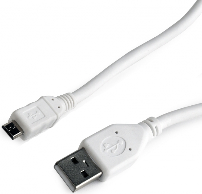 CABLU alimentare si date GEMBIRD, pt. smartphone, USB 2.0 (T) la Micro-USB 2.0 (T), 1m, alb, "CCP-mUSB2-AMBM-W-1M" (include TV 0.06 lei)