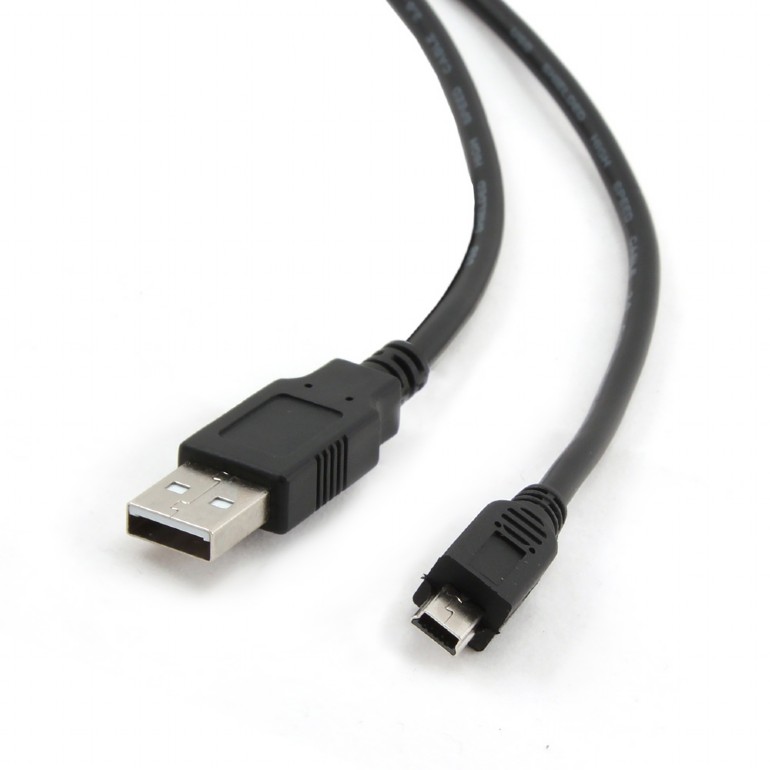 CABLU alimentare si date GEMBIRD, pt. smartphone, USB 2.0 (T) la Mini-USB 2.0 (T), 1.8m, conectori auriti, negru, "CCP-USB2-AM5P-6" (include TV 0.06 lei)