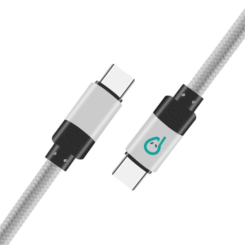 CABLU alimentare si date SPACER, pt. smartphone, USB Type-C (T) la USB Type-C(T), braided, retail pack, 1.8m, silver "SPDC-TYPEC-TYPEC-BRD-SL-1.8" (include TV 0.06 lei)
