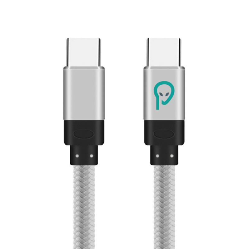 CABLU alimentare si date SPACER, pt. smartphone, USB Type-C (T) la USB Type-C(T), braided, retail pack, 1m, silver "SPDC-TYPEC-TYPEC-BRD-SL-1.0" (include TV 0.06 lei)