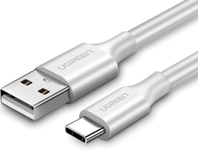 CABLU alimentare si date Ugreen, "US287", Fast Charging Data Cable pt. smartphone, USB la USB Type-C 3A, nickel plating, PVC, 0.25m, alb "60119" (include TV 0.06 lei) - 6957303861194