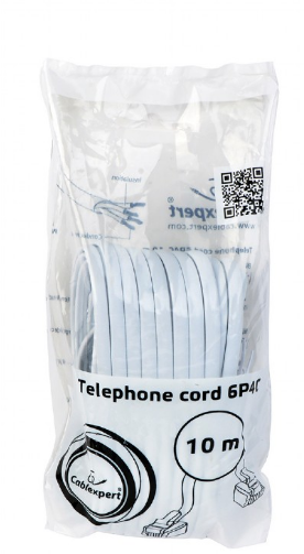 CABLU TELEFONIC GEMBIRD 6P4C, 10m, black, "TC6P4C-10M" (include TV 0.06 lei)x