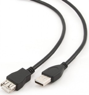CABLU USB GEMBIRD prelungitor, USB 2.0 (T) la USB 2.0 (M), 4.5m, conectori auriti, negru, "CCP-USB2-AMAF-15C" (include TV 0.18lei)