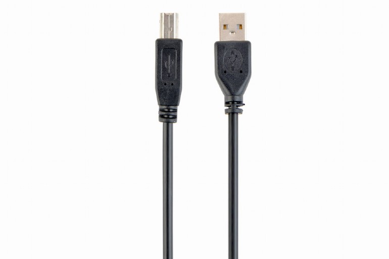 CABLU USB GEMBIRD pt. imprimanta, USB 2.0 (T) la USB 2.0 Type-B (T), 1m, conectori auriti, black, "CCP-USB2-AMBM-1M" (include TV 0.06 lei)