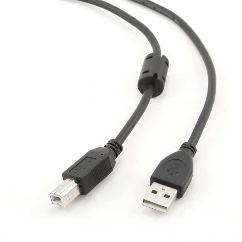 CABLU USB GEMBIRD pt. imprimanta, USB 2.0 (T) la USB 2.0 Type-B (T), 4.5m, premium, conectori auriti, black, "CCF-USB2-AMBM-15" (include TV 0.18lei)