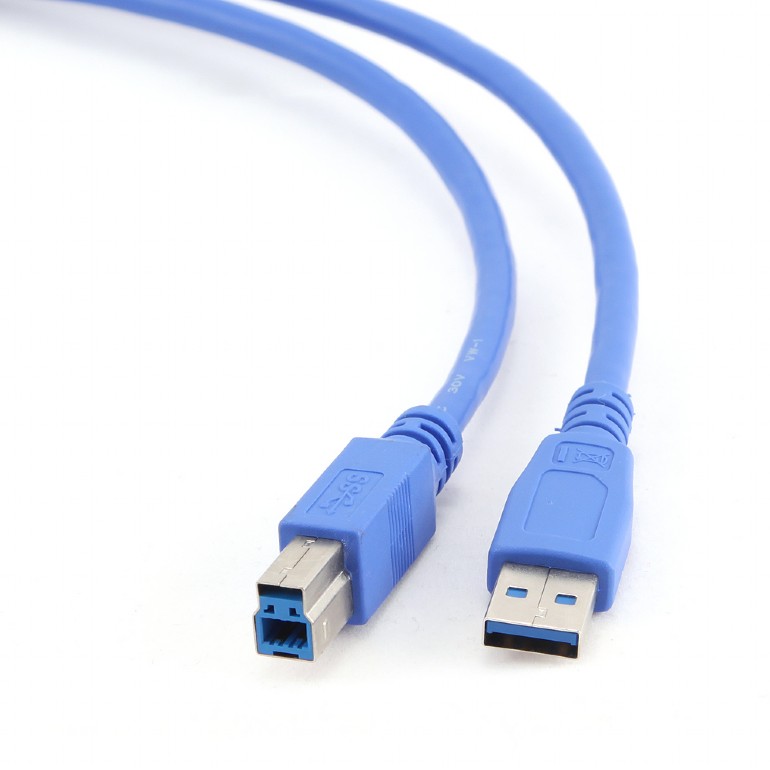CABLU USB GEMBIRD pt. imprimanta, USB 3.0 (T) la USB 3.0 Type-B (T), 1.8m, conectori auriti, albastru, "CCP-USB3-AMBM-6" (include TV 0.06 lei)