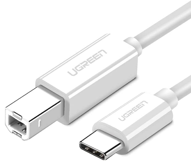 CABLU USB Ugreen pt. imprimanta, "US241" USB Type-C (T) la USB 2.0 Type-B (T), 1.5m, alb, "40417" (include TV 0.06 lei) - 6957303844173