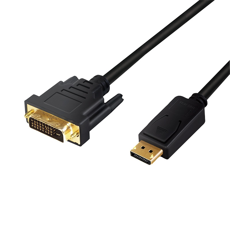 CABLU video LOGILINK, adaptor DisplayPort (T) la DVI-D DL (T), 1m, conectori auriti, rezolutie maxima Full HD (1920 x 1080) la 60Hz, negru, "CV0130" (include TV 0.06 lei)