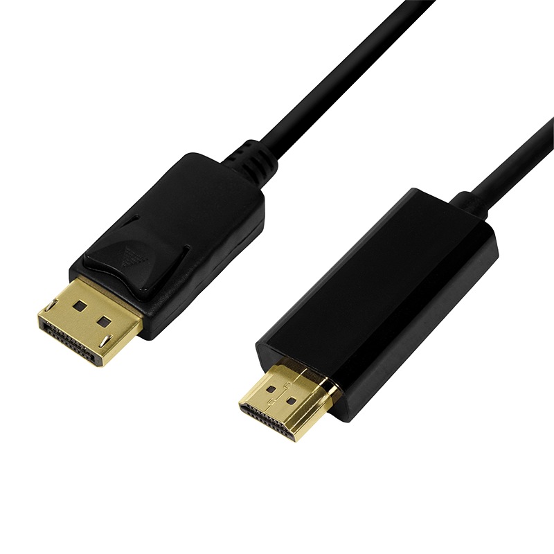 CABLU video LOGILINK, adaptor DisplayPort (T) la HDMI (T), 1m, conectori auriti, rezolutie maxima 4K UHD (3840 x 2160) la 30 Hz, negru, "CV0126" (include TV 0.06 lei)