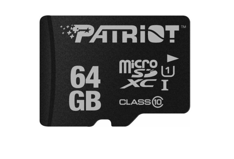 CARD MicroSD PATRIOT, 64 GB, MicroSDXC, clasa 10, standard UHS-I U1, "PSF64GMDC10" (include TV 0.03 lei)